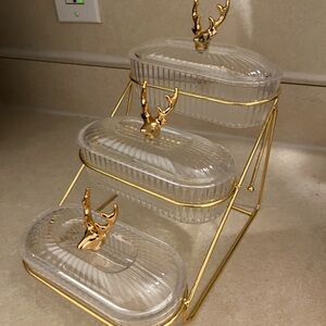 Gold Tiered Serving Tray